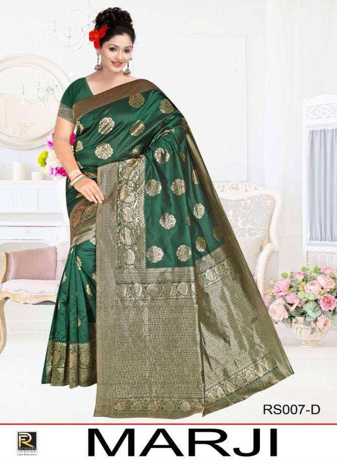 Ronisha Marji  Latest Fancy Casual Wear Designer Rich Look Exclusive Silk Saree Collection